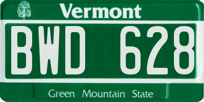VT license plate BWD628
