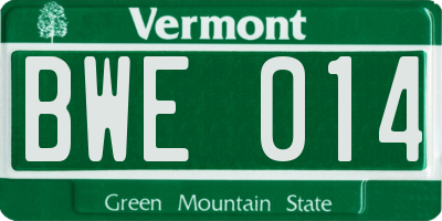 VT license plate BWE014