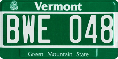 VT license plate BWE048
