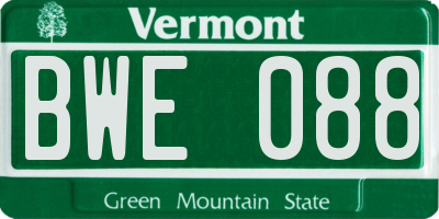 VT license plate BWE088