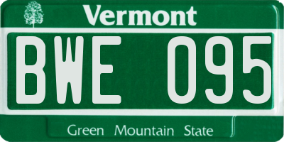 VT license plate BWE095