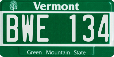 VT license plate BWE134