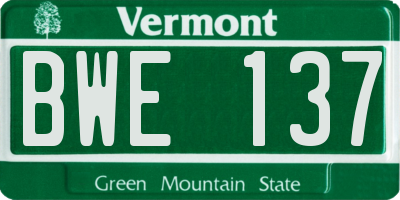 VT license plate BWE137