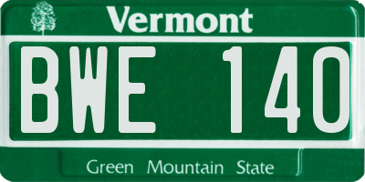 VT license plate BWE140