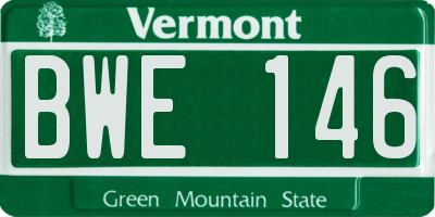 VT license plate BWE146