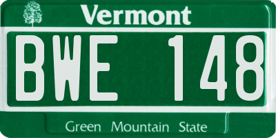 VT license plate BWE148