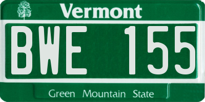 VT license plate BWE155