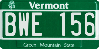 VT license plate BWE156