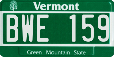 VT license plate BWE159