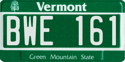 VT license plate BWE161