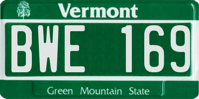 VT license plate BWE169