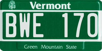 VT license plate BWE170