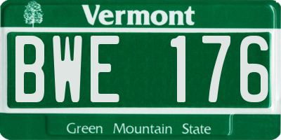 VT license plate BWE176