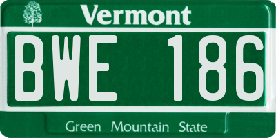 VT license plate BWE186