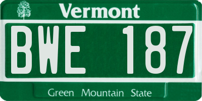 VT license plate BWE187