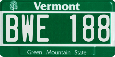 VT license plate BWE188