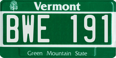 VT license plate BWE191