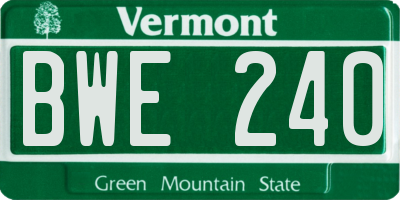 VT license plate BWE240