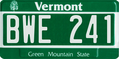 VT license plate BWE241