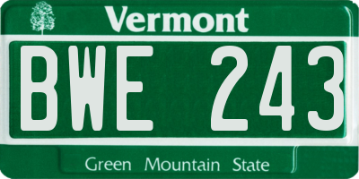 VT license plate BWE243