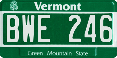 VT license plate BWE246