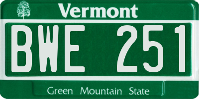 VT license plate BWE251