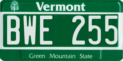 VT license plate BWE255