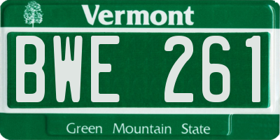 VT license plate BWE261