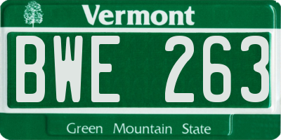 VT license plate BWE263