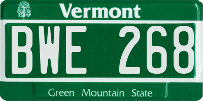 VT license plate BWE268