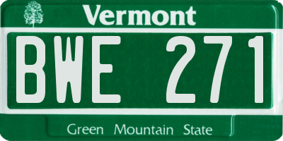 VT license plate BWE271