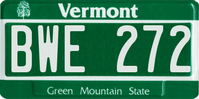 VT license plate BWE272