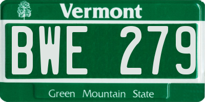 VT license plate BWE279