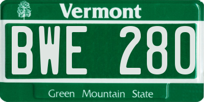 VT license plate BWE280