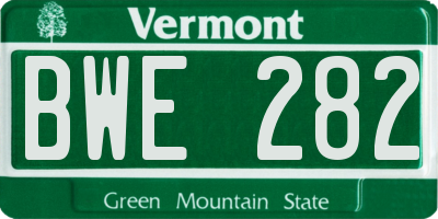VT license plate BWE282