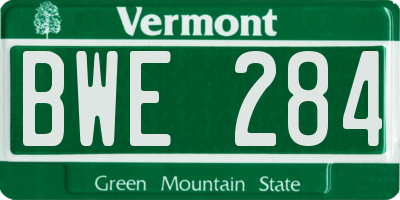 VT license plate BWE284