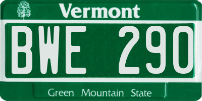 VT license plate BWE290