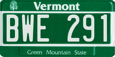 VT license plate BWE291