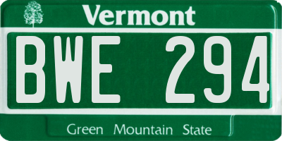 VT license plate BWE294