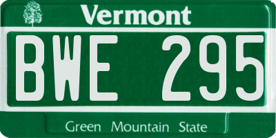 VT license plate BWE295