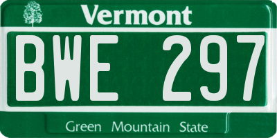VT license plate BWE297