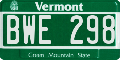 VT license plate BWE298
