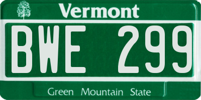 VT license plate BWE299