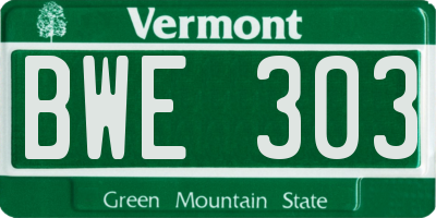 VT license plate BWE303