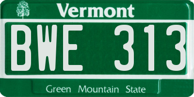 VT license plate BWE313