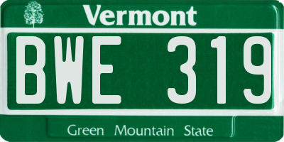 VT license plate BWE319