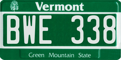 VT license plate BWE338