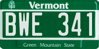 VT license plate BWE341