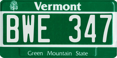 VT license plate BWE347