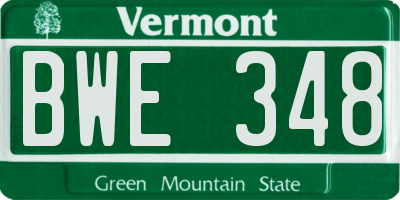 VT license plate BWE348